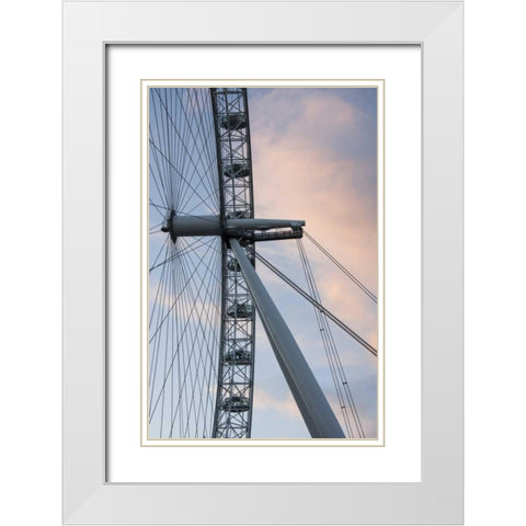 Great Britain, London London Eye Ferris wheel White Modern Wood Framed Art Print with Double Matting by Young, Bill