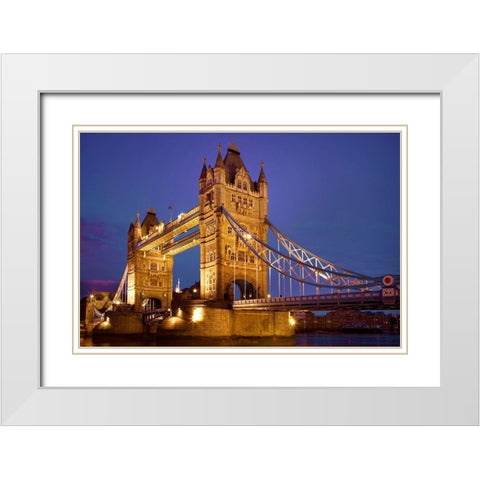 England-London The Tower Bridge White Modern Wood Framed Art Print with Double Matting by Jaynes Gallery