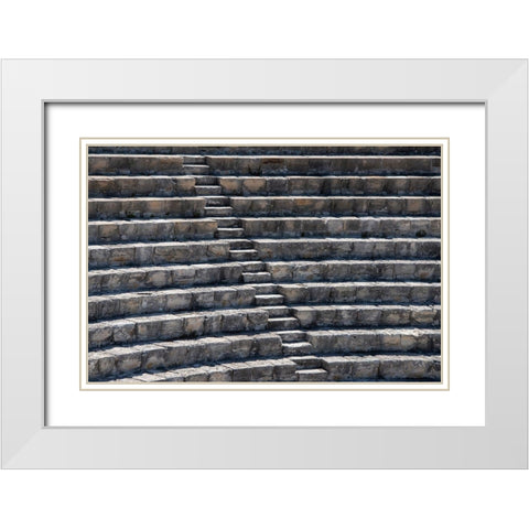 Cyprus-ancient archaeological site of Kourion The Theatre-circa 2nd century BC-seats 3,000 White Modern Wood Framed Art Print with Double Matting by Hopkins, Cindy Miller
