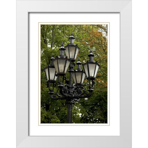 Estonia, Tallinn Street lamp detail White Modern Wood Framed Art Print with Double Matting by Ross, Nancy ,  Steve