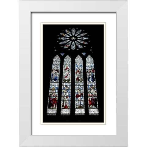 The Orkney Isl, Kirkwall Cathedral of St Magnus White Modern Wood Framed Art Print with Double Matting by Morris, Arthur