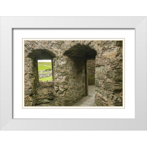 Scotland, Shetland Islands Muness Castle ruins White Modern Wood Framed Art Print with Double Matting by Illg, Cathy and Gordon