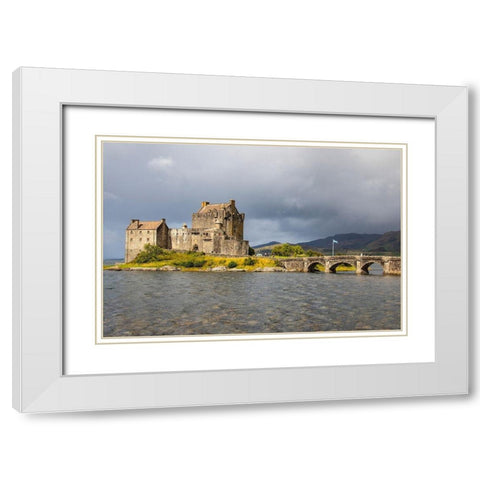 The original castle was built on this site in the 13th century to protect the lands of Kintail White Modern Wood Framed Art Print with Double Matting by Ostrowitz, Mallorie