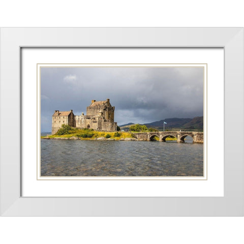 The original castle was built on this site in the 13th century to protect the lands of Kintail White Modern Wood Framed Art Print with Double Matting by Ostrowitz, Mallorie