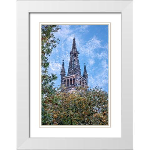 Glasgow University-Scotland White Modern Wood Framed Art Print with Double Matting by Norring, Tom