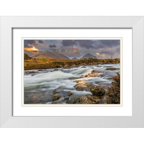 Enchanted Waters of Sligachan Old Bridge Isle of Skye-Scotland White Modern Wood Framed Art Print with Double Matting by Norring, Tom