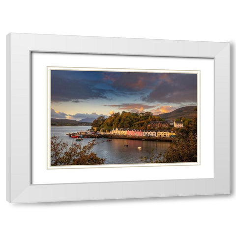 Portree Harbor Portree is the Capital town on the Isle of Skye-Scotland White Modern Wood Framed Art Print with Double Matting by Norring, Tom