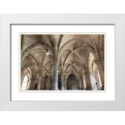 Old Cloisters Glasgow University-Scotland White Modern Wood Framed Art Print with Double Matting by Norring, Tom
