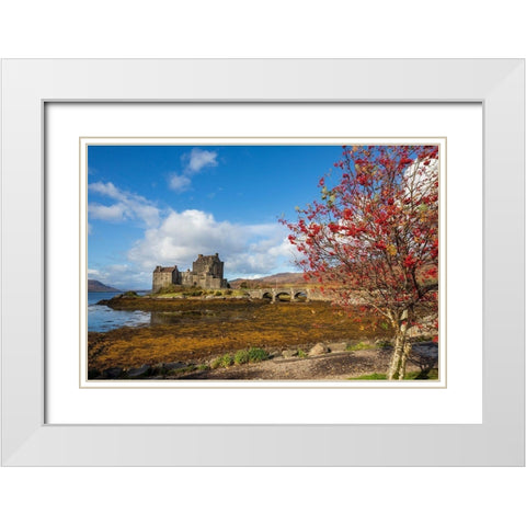 Eilean Donan Castle Isle of Skye-Scotland White Modern Wood Framed Art Print with Double Matting by Norring, Tom