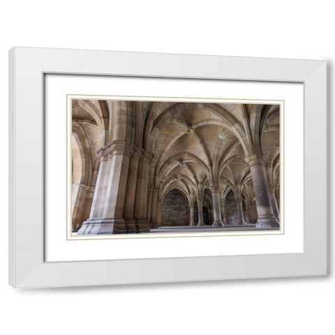 Old Cloisters Glasgow University-Scotland White Modern Wood Framed Art Print with Double Matting by Norring, Tom