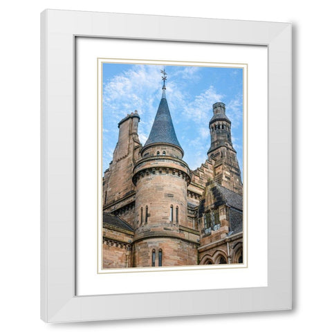 Eastern Section of Main Building Glasgow University-Scotland White Modern Wood Framed Art Print with Double Matting by Norring, Tom