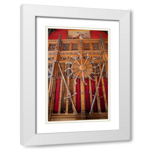 Sword and pistols Edinburgh Castle-Scotland White Modern Wood Framed Art Print with Double Matting by Norring, Tom