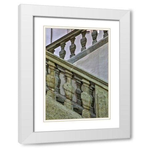 Slovenia-Radovljica Staircase White Modern Wood Framed Art Print with Double Matting by Looney, Hollice