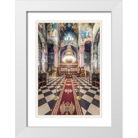 Slovenia-Ljubljana-Serbian Orthodox Church White Modern Wood Framed Art Print with Double Matting by Tilley, Rob