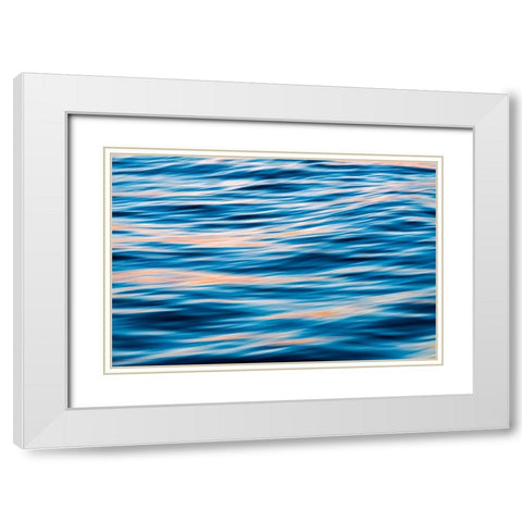 Ocean waves at sunset-Greenland White Modern Wood Framed Art Print with Double Matting by Su, Keren
