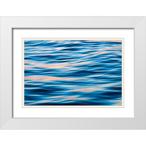 Ocean waves at sunset-Greenland White Modern Wood Framed Art Print with Double Matting by Su, Keren