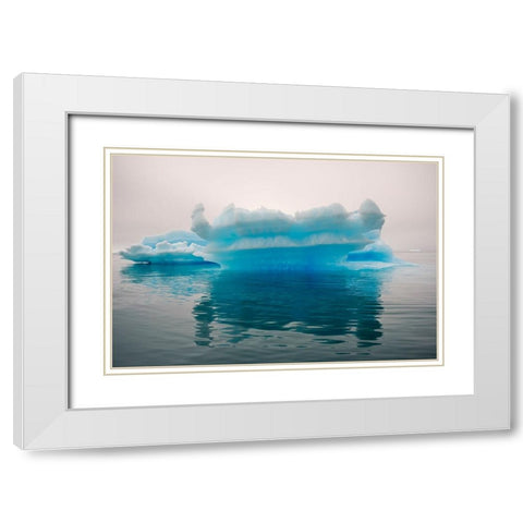 Blue iceberg in the fjord of Narsarsuaq-Greenland White Modern Wood Framed Art Print with Double Matting by Su, Keren
