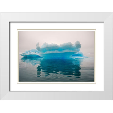 Blue iceberg in the fjord of Narsarsuaq-Greenland White Modern Wood Framed Art Print with Double Matting by Su, Keren
