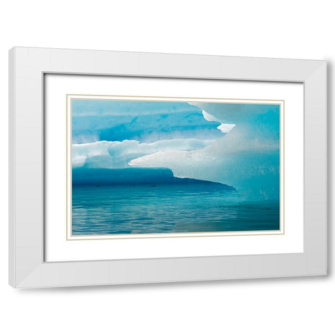 Close up of blue ice in the fjord of Narsarsuaq-Greenland White Modern Wood Framed Art Print with Double Matting by Su, Keren