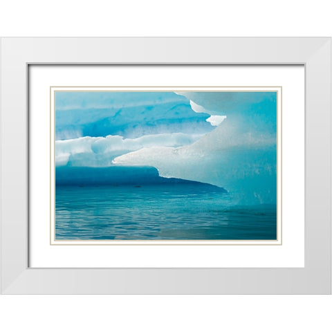 Close up of blue ice in the fjord of Narsarsuaq-Greenland White Modern Wood Framed Art Print with Double Matting by Su, Keren