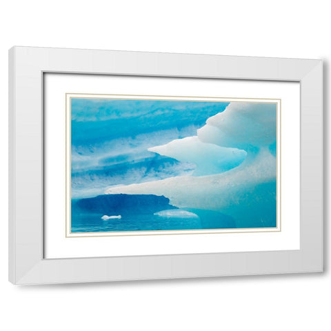 Close up of blue ice in the fjord of Narsarsuaq-Greenland White Modern Wood Framed Art Print with Double Matting by Su, Keren
