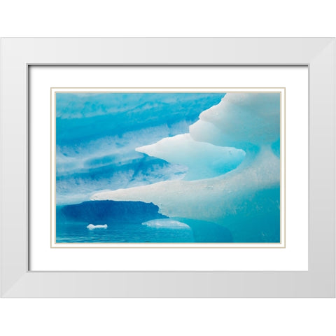 Close up of blue ice in the fjord of Narsarsuaq-Greenland White Modern Wood Framed Art Print with Double Matting by Su, Keren