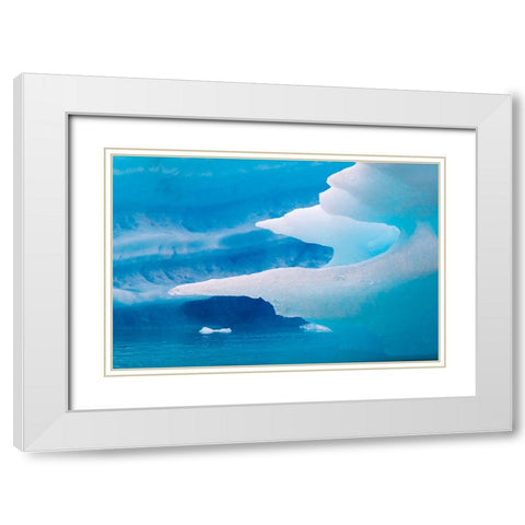 Close up of blue ice in the fjord of Narsarsuaq-Greenland White Modern Wood Framed Art Print with Double Matting by Su, Keren