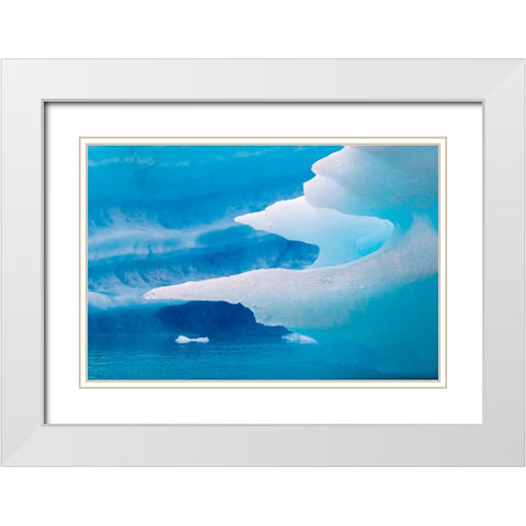 Close up of blue ice in the fjord of Narsarsuaq-Greenland White Modern Wood Framed Art Print with Double Matting by Su, Keren
