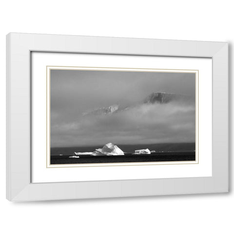 Floating iceberg in the ocean-Greenland White Modern Wood Framed Art Print with Double Matting by Su, Keren