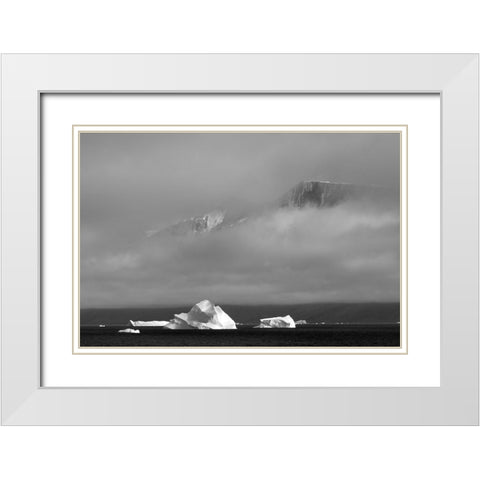 Floating iceberg in the ocean-Greenland White Modern Wood Framed Art Print with Double Matting by Su, Keren