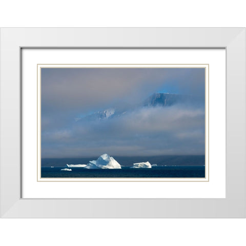 Floating iceberg in the ocean-Greenland White Modern Wood Framed Art Print with Double Matting by Su, Keren