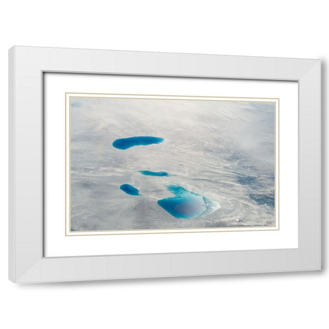 Aerial view of ice sheet-Greenland White Modern Wood Framed Art Print with Double Matting by Su, Keren