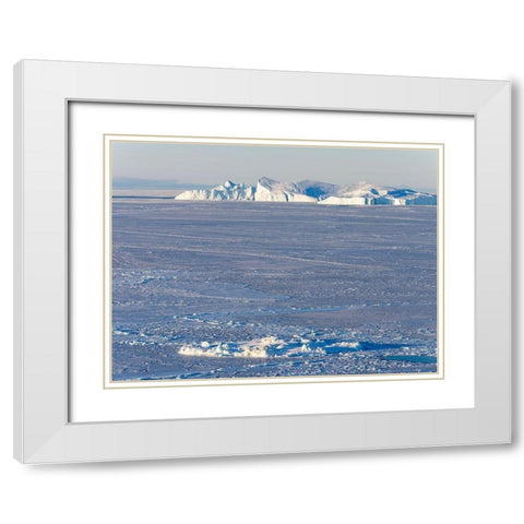 Winter at the Ilulissat Fjord-located in the Disko Bay in West Greenland White Modern Wood Framed Art Print with Double Matting by Zwick, Martin