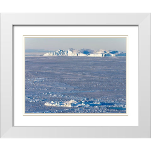 Winter at the Ilulissat Fjord-located in the Disko Bay in West Greenland White Modern Wood Framed Art Print with Double Matting by Zwick, Martin