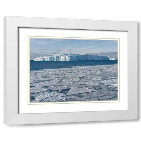 Winter at the Ilulissat Fjord-located in the Disko Bay in West Greenland White Modern Wood Framed Art Print with Double Matting by Zwick, Martin