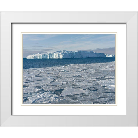 Winter at the Ilulissat Fjord-located in the Disko Bay in West Greenland White Modern Wood Framed Art Print with Double Matting by Zwick, Martin
