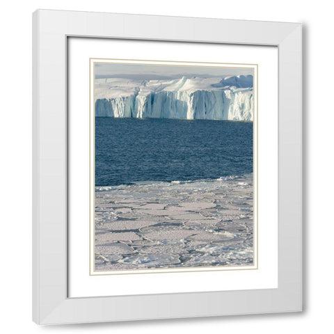 Winter at the Ilulissat Fjord-located in the Disko Bay in West Greenland White Modern Wood Framed Art Print with Double Matting by Zwick, Martin