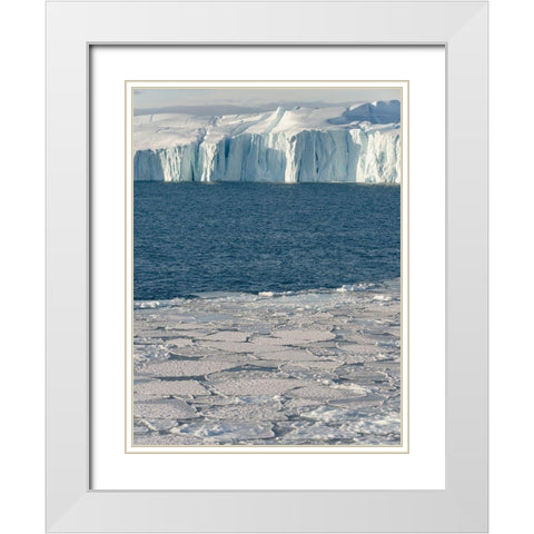 Winter at the Ilulissat Fjord-located in the Disko Bay in West Greenland White Modern Wood Framed Art Print with Double Matting by Zwick, Martin