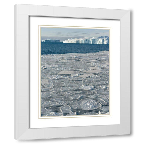 Winter at the Ilulissat Fjord-located in the Disko Bay in West Greenland White Modern Wood Framed Art Print with Double Matting by Zwick, Martin