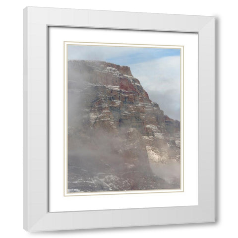 Storen Island-frozen into the sea ice of the Uummannaq fjord system during winter-Greenland-Danish  White Modern Wood Framed Art Print with Double Matting by Zwick, Martin