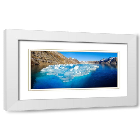 Iceberg in front of Knud Rasmussen Glacier-Sermiligaaq Fjord- Ammassalik- Danish Territory. White Modern Wood Framed Art Print with Double Matting by Zwick, Martin