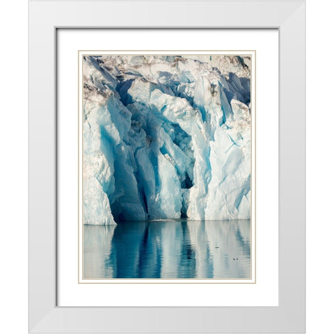Knud Rasmussen Glacier-Sermiligaaq Fjord- Ammassalik- Danish Territory. White Modern Wood Framed Art Print with Double Matting by Zwick, Martin