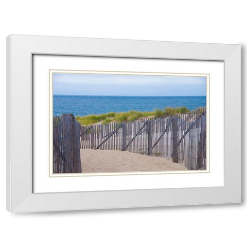 Path to the Beach White Modern Wood Framed Art Print with Double Matting by Miller, Anna