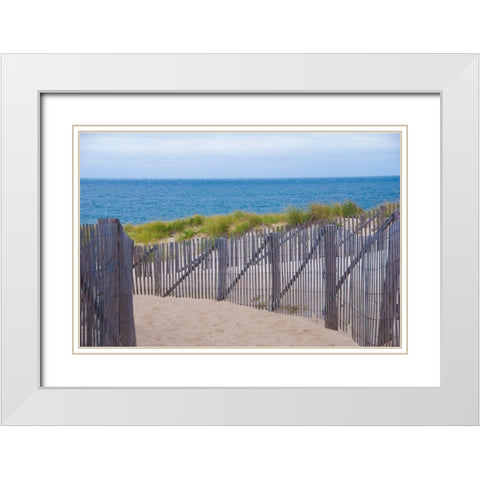 Path to the Beach White Modern Wood Framed Art Print with Double Matting by Miller, Anna