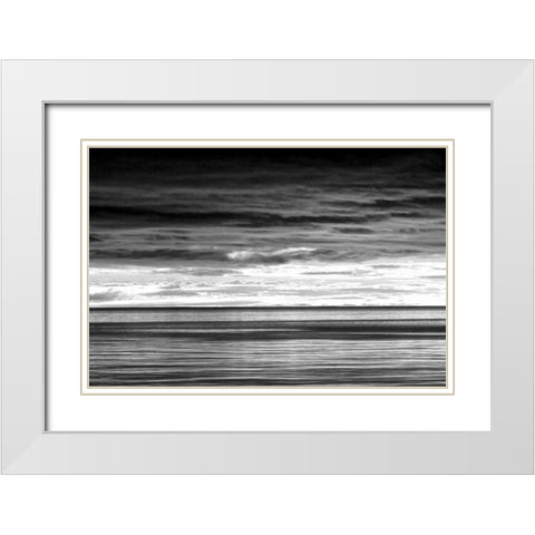 Washington Sunrise on Strait of Juan de Fuca White Modern Wood Framed Art Print with Double Matting by Paulson, Don