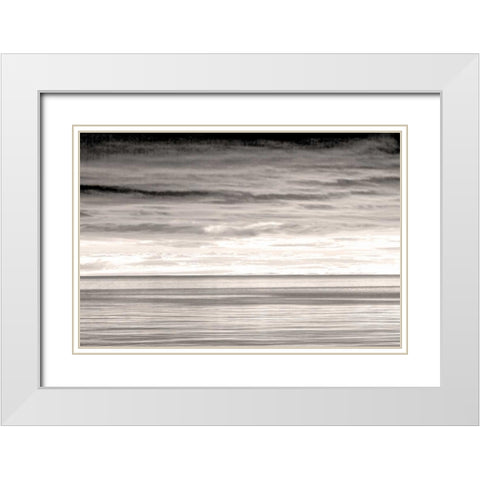 Washington Sunrise on Strait of Juan de Fuca White Modern Wood Framed Art Print with Double Matting by Paulson, Don