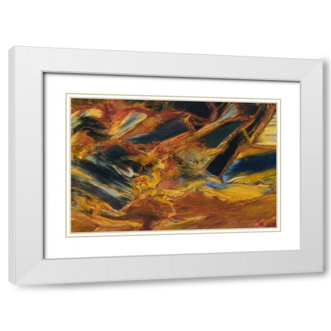 Close-up of pietersite stone found in Namibia White Modern Wood Framed Art Print with Double Matting by Kirkland, Dennis