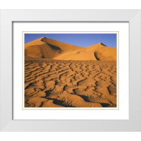 Sand dune at Eureka Dunes in Death Valley, CA White Modern Wood Framed Art Print with Double Matting by Flaherty, Dennis