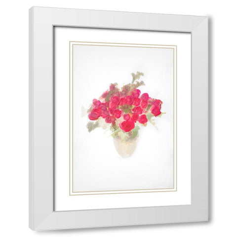 Abstract of bouquet of roses White Modern Wood Framed Art Print with Double Matting by Jaynes Gallery