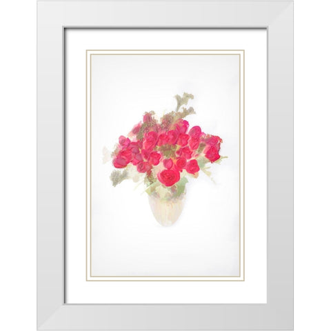 Abstract of bouquet of roses White Modern Wood Framed Art Print with Double Matting by Jaynes Gallery
